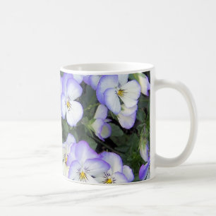 Purple and White Pansies Coffee Mug