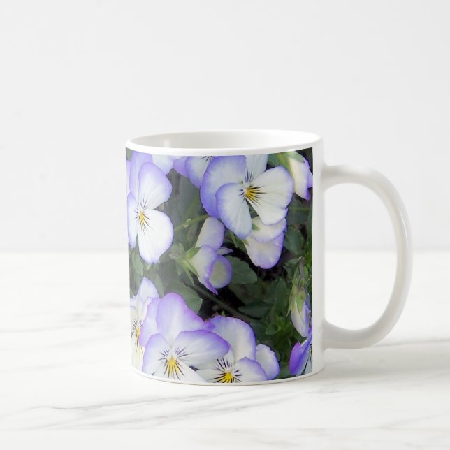 Purple and White Pansies Coffee Mug (Right)