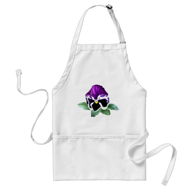 Purple and White Pansy Standard Apron (Front)