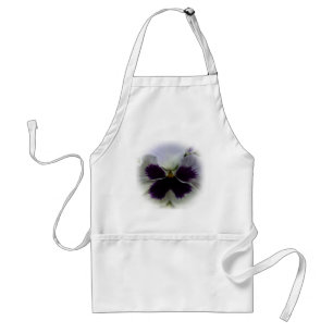 Purple and white pansy standard apron