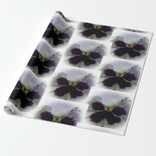 Purple and white pansy wrapping paper
