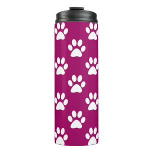 Purple and white paw prints thermal tumbler