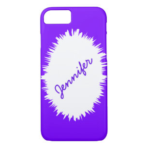 Purple and White, Personalised Name, iPhone 8/7 Case