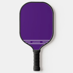Purple and White Pickleball Paddle with Name