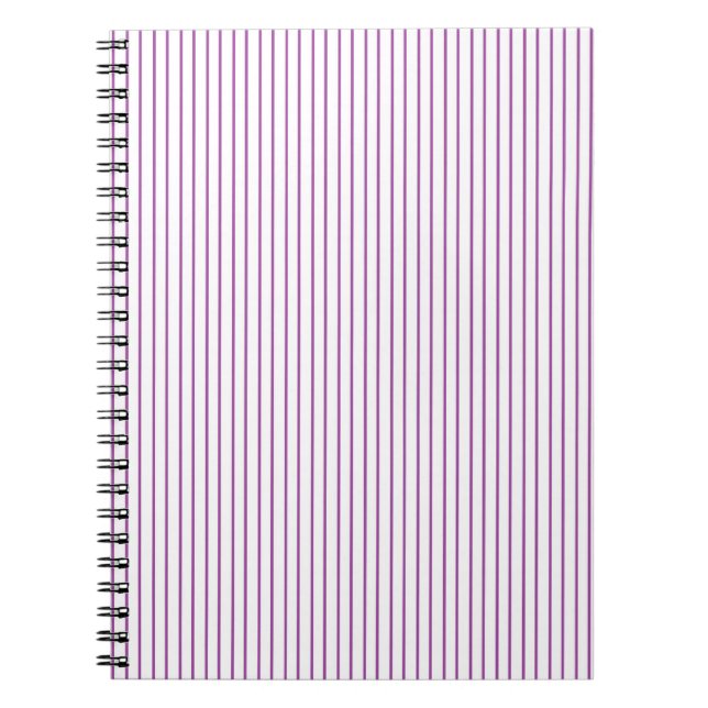 Purple and White Pinstripe Notebook (Front)