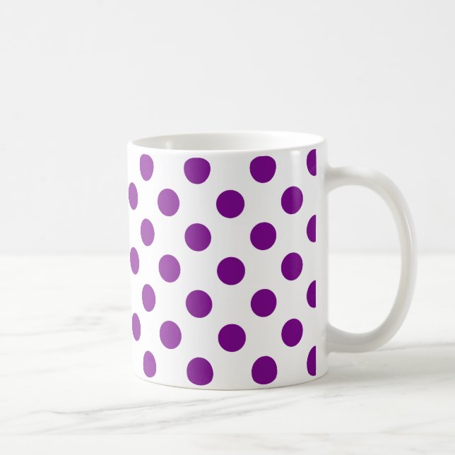 Purple and white polka dots coffee mug (Right)