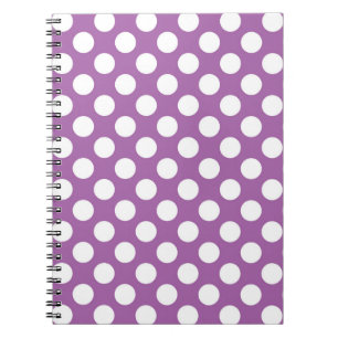 Purple and white polka dots pattern notebook