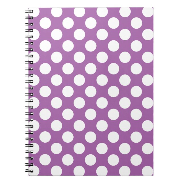 Purple and white polka dots pattern notebook (Front)