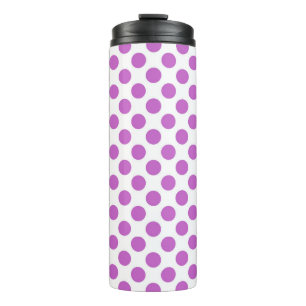 Purple and white polka dots pattern thermal tumbler