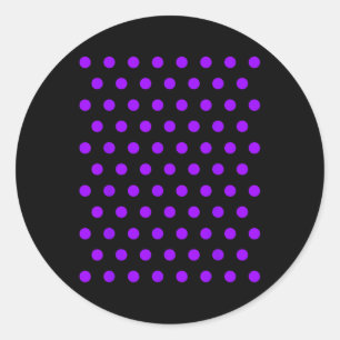 Purple And White Polka Dots T Shirt Classic Round Sticker