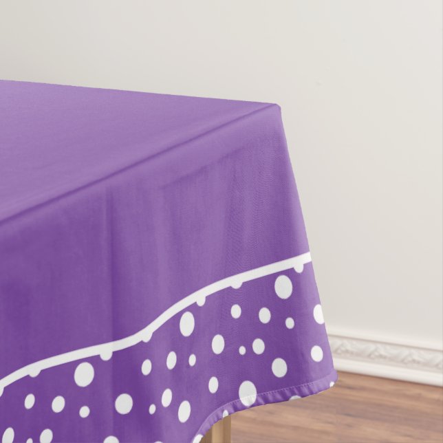 Purple and White Polka Dots Tablecloth (In Situ)