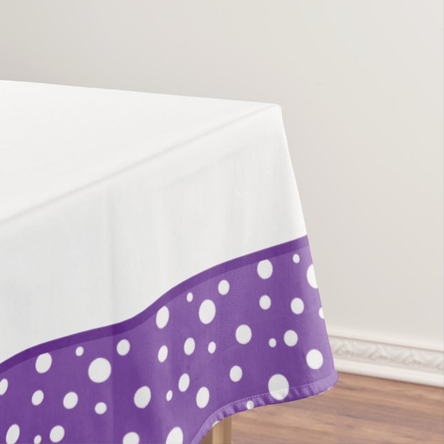 Purple and White Polka Dots Tablecloth (In Situ)