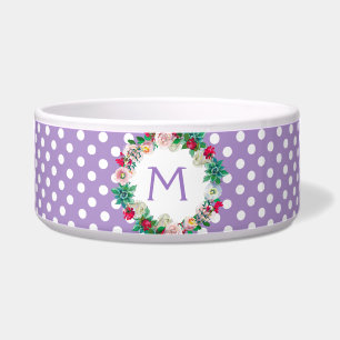 Purple and White Polka Dots with Monogram Pet