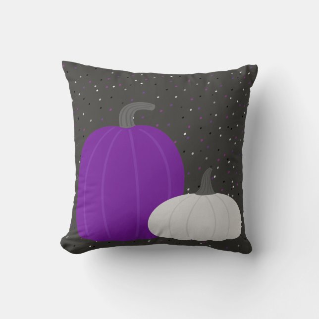 Purple and White Pumpkin Pillow (Front)