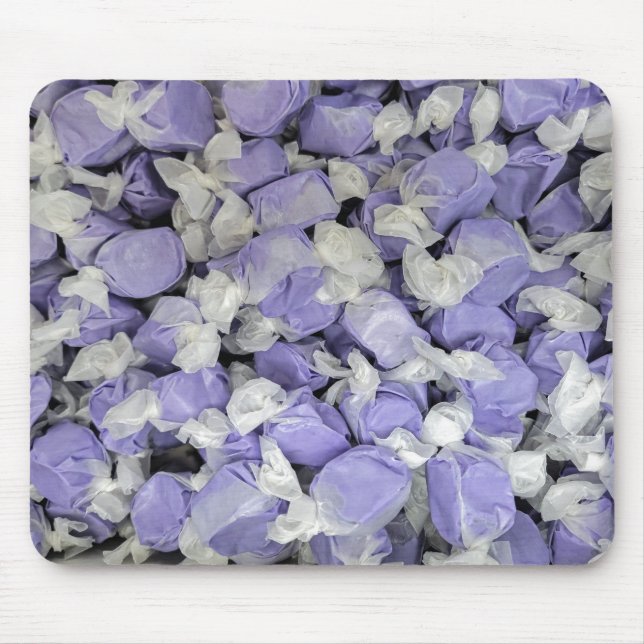 Purple and White Salt Water Taffy Mouse Pad (Front)
