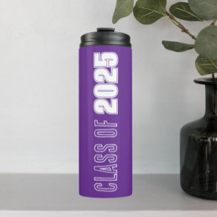 Purple and White School Colours Class Year Thermal Tumbler