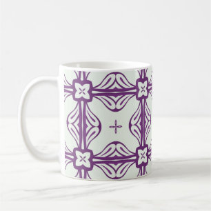 Purple and White Seamless Pattern Coffee Mug