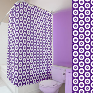 Purple and White Shower Curtain