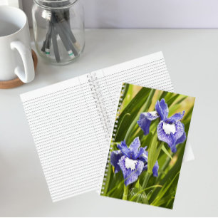 Purple and White Siberian Irises Notebook
