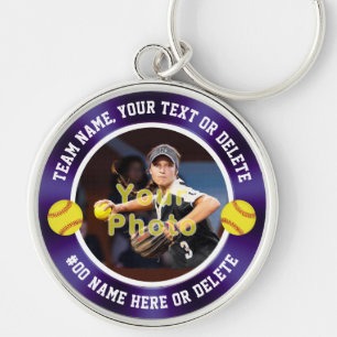 Purple and White, Softball Gift Ideas for Seniors, Key Ring