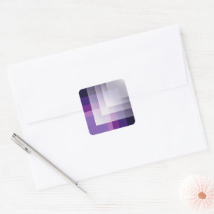 Purple and white square sticker