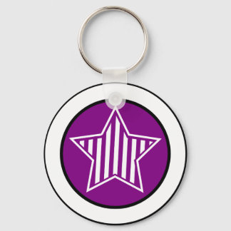 Purple and White Star Keychain