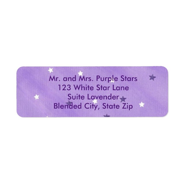 Purple and White Stars Lavender Address Labels (Front)