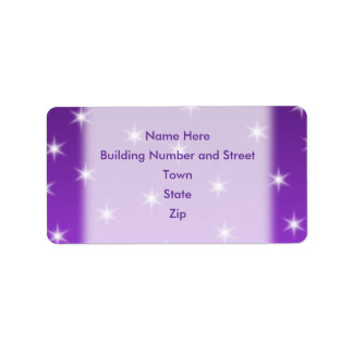Purple and White Stars, Pattern. Label