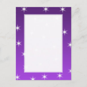 Purple and White Stars, Pattern. Postcard