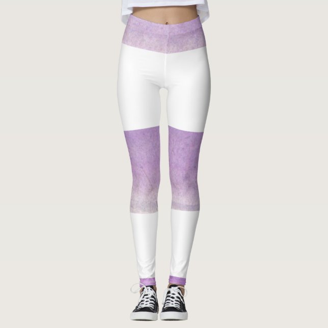  Purple and white stripe  Leggings (Front)