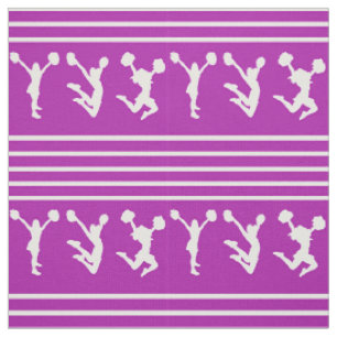Purple and White Striped Cheerleading or Pom Fabric