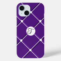 Purple and White Striped Design Fancy T Initial