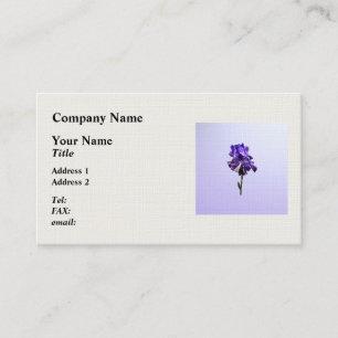 Purple and White Striped Iris Business Card