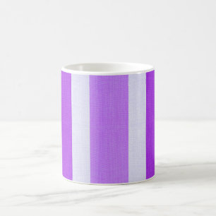 Purple and White Stripes Coffee Mug