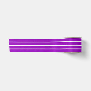 Purple and White Stripes Design Satin Ribbon