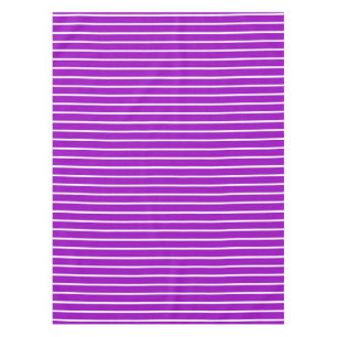 Purple and White Stripes Design Tablecloth