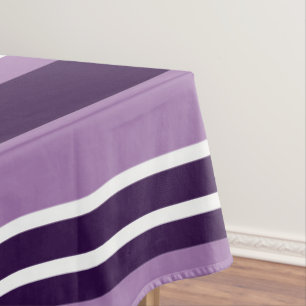 Purple and White Stripes , Lines Table Cloth
