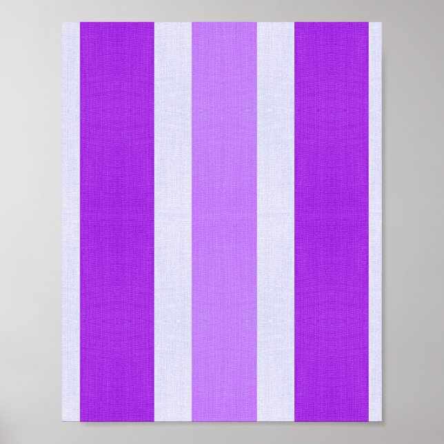 Purple and White Stripes Poster (Front)