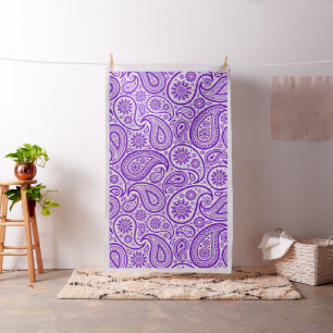 Purple and white vintage paisley pattern fabric