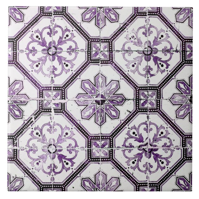 Purple and white vintage tile  (Front)