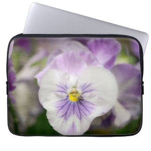 Purple and White Violas by Shirley Taylor Laptop Sleeve
