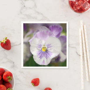 Purple and White Violas by Shirley Taylor Napkin