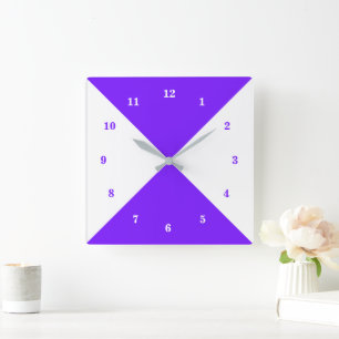 Purple and White Wall Clock - Custom Colours