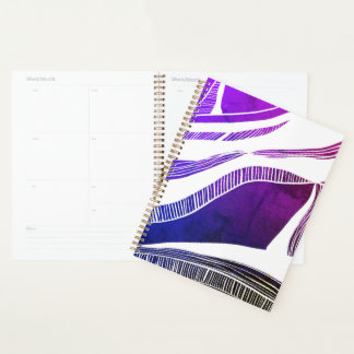 Purple and White Wave Planner