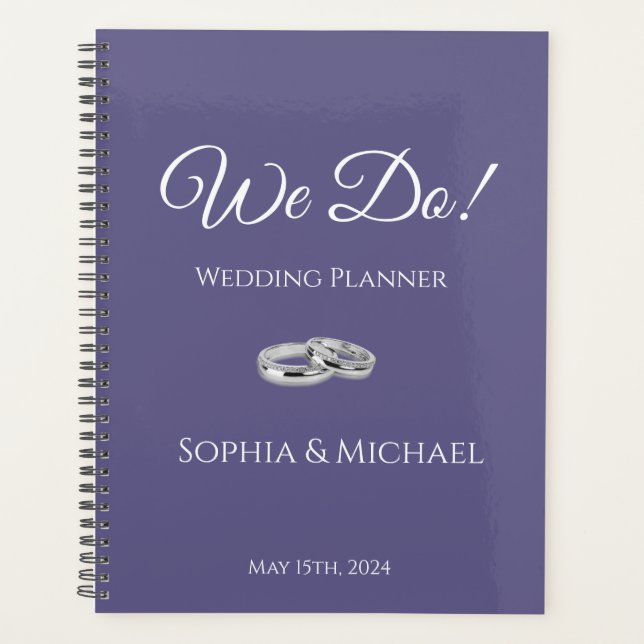 Purple and White- We Do-Wedding-Planner Planner (Front)