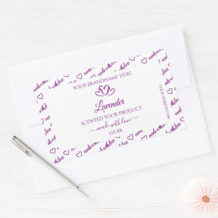 Purple and White Word Cloud Product Labels Hearts