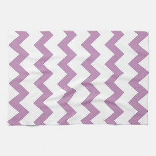 Purple and white zigzag chevron design tea towel