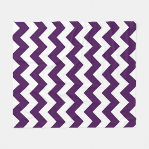 Purple and White Zigzag Fleece Blanket