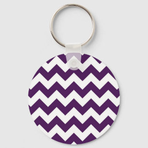Purple and White Zigzag Key Ring