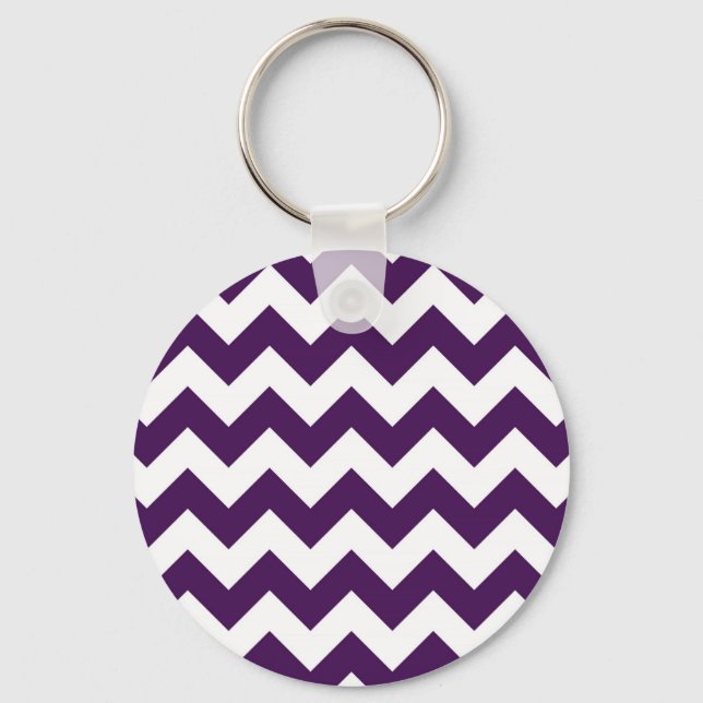 Purple and White Zigzag Key Ring (Front)